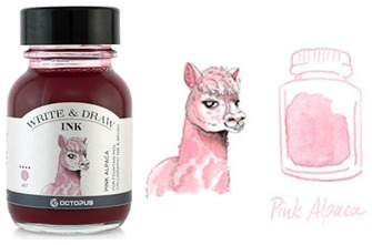Bouteille d'encre Octopus Fluids, série Write & Draw Ink Encre rose (Alpaca) - 50ml