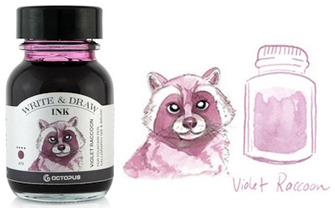 Bouteille d'encre Octopus Fluids, série Write & Draw Ink Encre violette (Raccoon) - 50ml