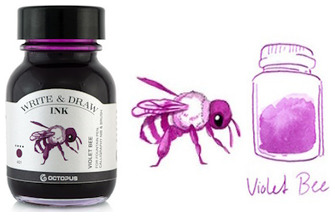 Bouteille d'encre Octopus Fluids, série Write & Draw Ink Encre violette (Bee) - 50ml