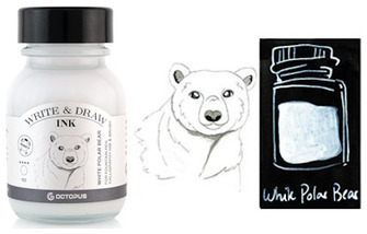 Bouteille d'encre Octopus Fluids, série Write & Draw Ink Encre blanche* (Polar bear) - 50ml