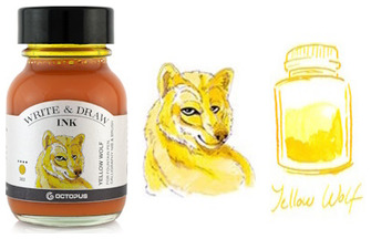 Bouteille d'encre Octopus Fluids, série Write & Draw Ink Encre jaune (Wolf) - 50ml
