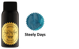Bouteille d'encre Robert Oster, série Blues & Teals (Steely Days) 50ml 