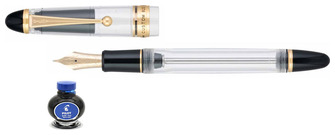 Stylo plume Pilot, série Custom 823 Clear GT (Encre bleu)