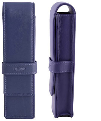 Étui pour stylo DiLoro, série Leather Pen Holder (Double) Violet