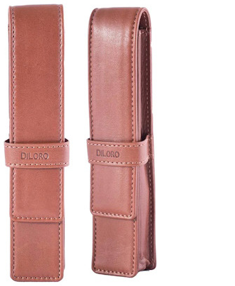 Étui pour stylo DiLoro, série Leather Pen Holder (Single) Bugatti ocre