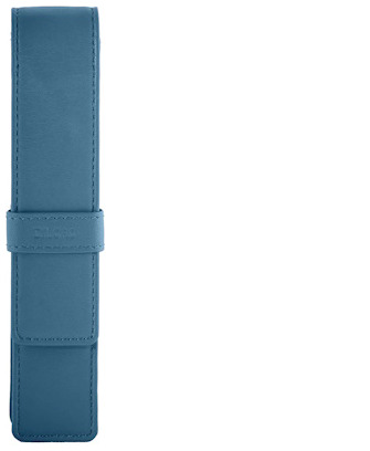 Étui pour stylo DiLoro, série Leather Pen Holder (Single) Bleu sololio