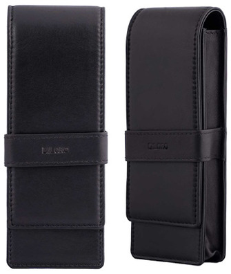 Étui pour stylo DiLoro, série Leather Pen Holder (Triple) Noir 