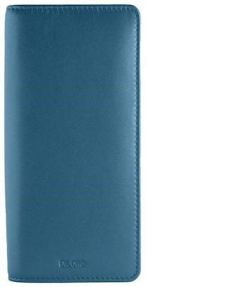 Étui pour stylo DiLoro, série Zippered Leather Pen Holder (3-4 pens) Bleu sololio