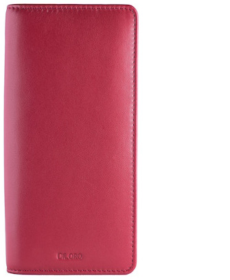 Étui pour stylo DiLoro, série Zippered Leather Pen Holder (3-4 pens) Rouge vénitien