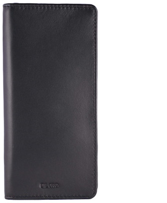 Étui pour stylo DiLoro, série Zippered Leather Pen Holder (3-4 pens) Noir