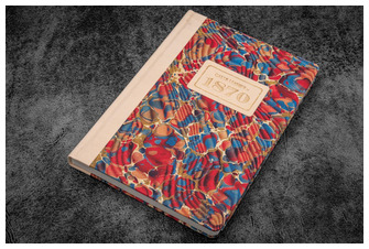 Carnet de notes (A5) Galen Leather Co., série 1870 Marble - Molten Lava (Blanc-Uni)