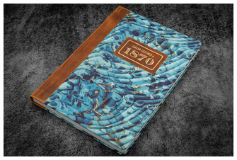Carnet de notes (A5) Galen Leather Co., série 1870 Marble - Ocean Waves (Blanc-Uni)