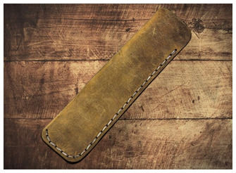 Étui pour stylo Galen Leather Co., série Leather Single Pen Case Brun Crazy Horse