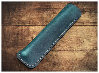 Étui pour stylo Galen Leather Co., série Leather Single Pen Case Vert forêt Crazy Horse