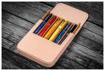 Étui pour stylo Galen Leather Co., série Leather Magnum Opus 6 Slots Non teint