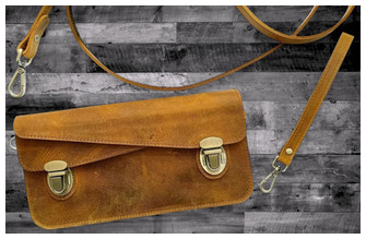 Sac Galen Leather Co., série Leather Accordion Brun Crazy Horse