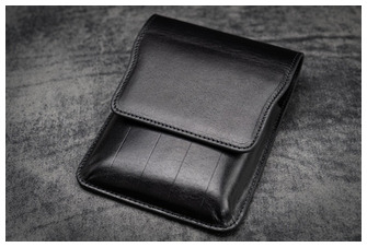 Étui pour stylo Galen Leather Co., série Leather Flap Pen Case (5) Noir