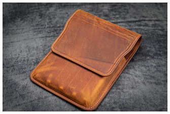 Étui pour stylo Galen Leather Co., série Leather Flap Pen Case (5) Brun Crazy Horse 