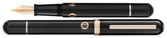 Stylo plume Nahvalur, série Nautilus Cephalopod Noir PGT (Pointe acier inoxydable)