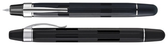Stylo plume Nahvalur, série Eclipse Noir Argent 