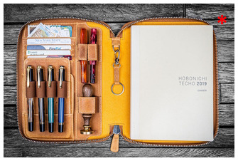Étui Galen Leather Co., série Leather Zippered A5 Notebook Folio Ocre Miel Crazy Horse