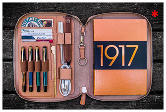 Étui Galen Leather Co., série Leather Zippered A5 Notebook Folio Non teint