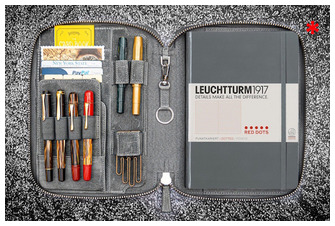 Étui Galen Leather Co., série Leather Zippered A5 Notebook Folio Fumée Crazy Horse