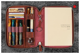 Étui Galen Leather Co., série Leather Zippered A5 Notebook Folio Orange Crazy Horse
