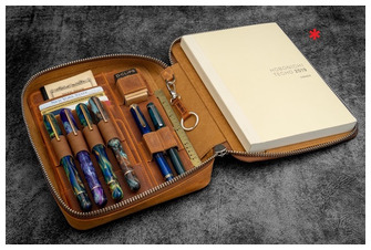 Étui Galen Leather Co., série Expansi-Folio Leather Wide A5 Zip Brun Crazy Horse 