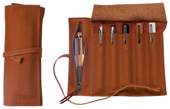 Étui pour stylo TWSBI, série Leather Roll Case Brun clair