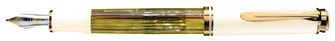 Stylo plume Pelikan, série Souverän 400 Écaille de tortue-Blanc