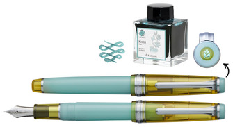 Ensemble stylo plume Sailor, série Édition Limitée Pro Gear Slim Manyo No.3 Bamboo Shoot