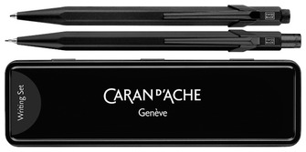 Ensemble stylo bille & porte mine Caran d'Ache, série 849 Black Code - Noir (0.5mm)