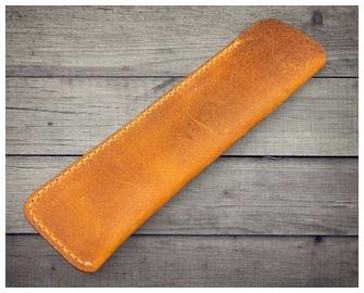 Étui pour stylo Galen Leather Co., série Leather Single Pen Sleeve Brun Crazy Horse 