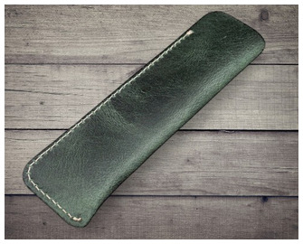 Étui pour stylo Galen Leather Co., série Leather Single Pen Sleeve Vert forêt Crazy Horse 