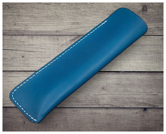 Étui pour stylo Galen Leather Co., série Leather Single Pen Sleeve Bleu Océan Crazy Horse 