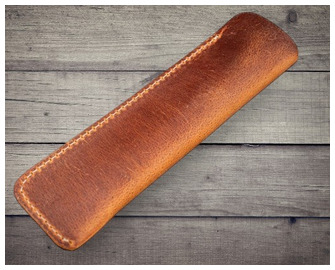 Étui pour stylo Galen Leather Co., série Leather Single Pen Sleeve Tan Crazy Horse 