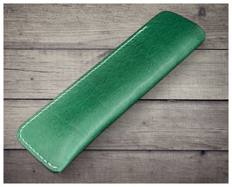 Étui pour stylo Galen Leather Co., série Leather Single Pen Sleeve Vert 
