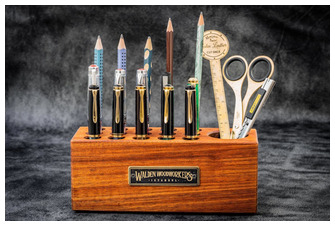 Range-tout Galen Leather Co., série Accessoires de bureau Bois d'acajou (3 rangées)