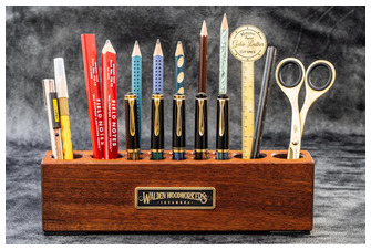 Range-tout Galen Leather Co., série Accessoires de bureau Bois d'acajou (2 rangées)