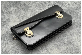 Sac Galen Leather Co., série Leather Accordion Noir 