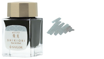 Bouteille d'encre Sailor, série Shikiori Kusa Asobi Encre bleu-gris (Yukiusagi) - 20ml