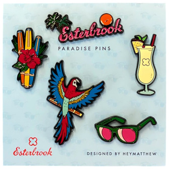 Esterbrook pins, Accessories series (Pack of 5 JR Paradise pins)