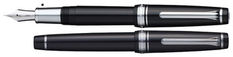 Sailor Fountain pen, Pro Gear Ginza Silver LE series Black CT (Standard-21kt nib-Matte grip)