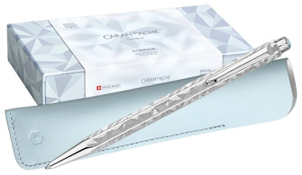 Caran d'Ache Ballpoint pen & pouch set, Ecridor Alpine Frost SE series Platinum