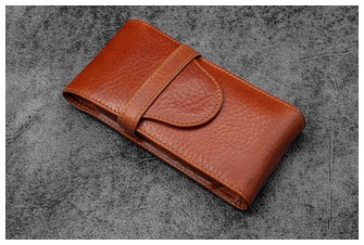 Galen Leather Co. Pen pouch, Legacy Collection Leather TwinFlip Pen Case (3) series Deep Cognac  