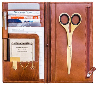 Galen Leather Co. Pouch, Leather Wallet Insert for Traveler's Notebook - Regular Size series Brown