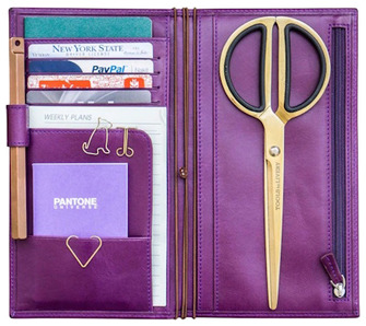 Galen Leather Co. Pouch, Leather Wallet Insert for Traveler's Notebook - Regular Size series Purple