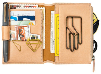 Galen Leather Co. Pouch, Leather Wallet Insert for Traveler's Notebook - Passport Size series Undyed