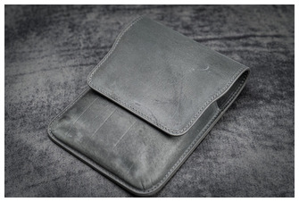 Galen Leather Co. Pen pouch, Leather Flap Pen Case (5) series Crazy Horse Smoky